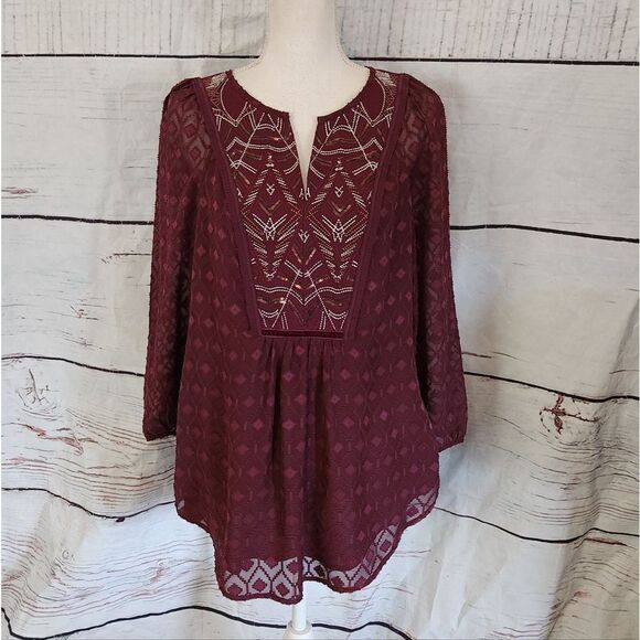 Anthropologie One September Madiran Peasant Blouse Size Small - Picture 2 of 7